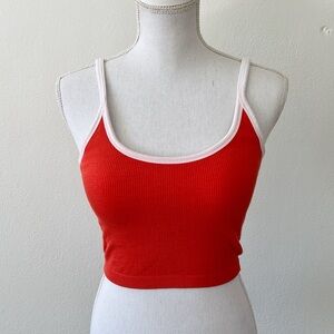 Cream Yoga Ribbed Tank Top